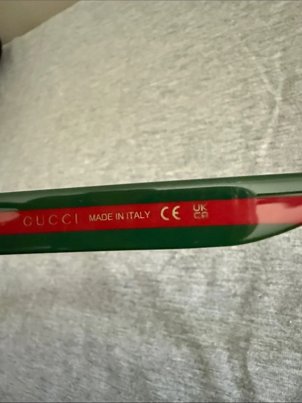 Authentic Gucci Black Eyewear with Green and Red Temple Stripes   NWOT